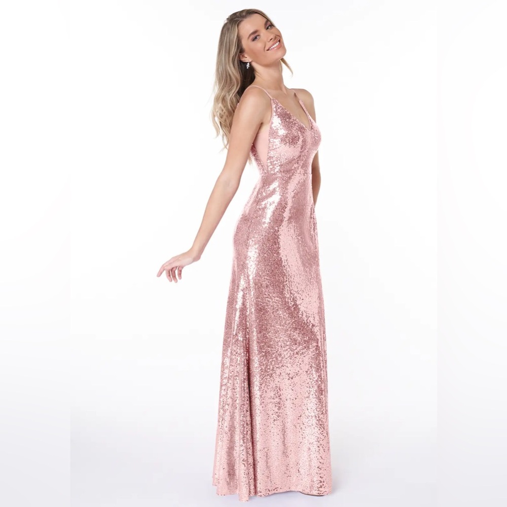 Azazie Dress * Dusty Rose w/ Sequins * Size 8 * Formal/Bridesmaid Gown * GUC!